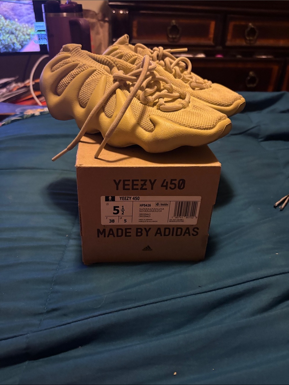adidas Kids Yeezy 450 Sneakers in Light Yellow